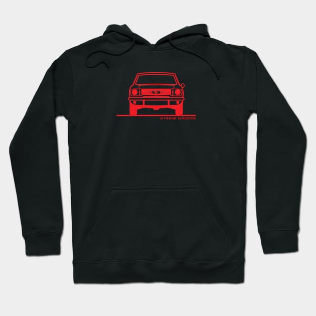 1964 1965 1966 Ford Mustang  Front Red Hoodie by PauHanaDesign